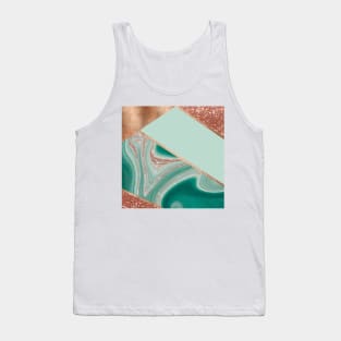 Azure water agate II - copper turquoise glitter layers Tank Top